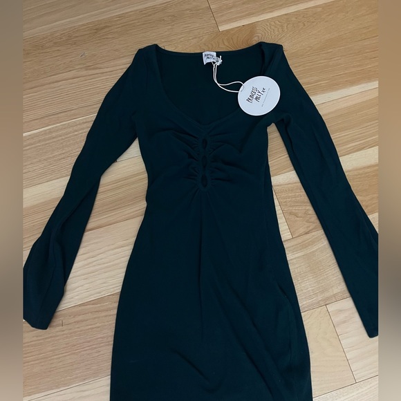 Princess Polly NWT Dax Long Sleeve Mini Dress Forest Green - Picture 7 of 8